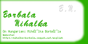 borbala mihalka business card